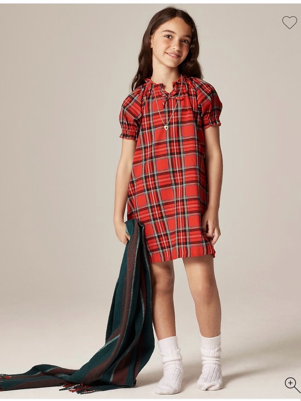Crewcuts Red Plaid Short Sleeve Nightgown